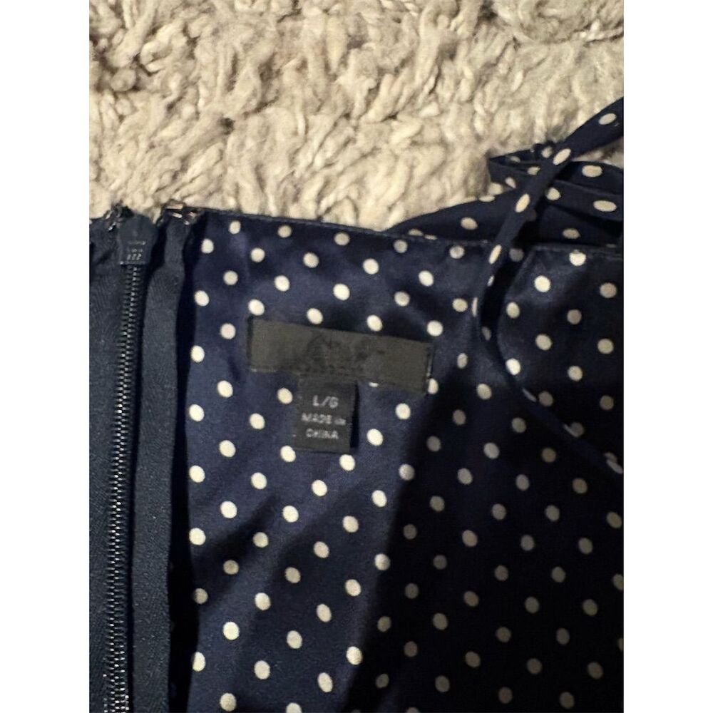 ATM Women's Blue Polka Dot Midi Slip Dress Size L Chic Casual - Picture 6 of 7